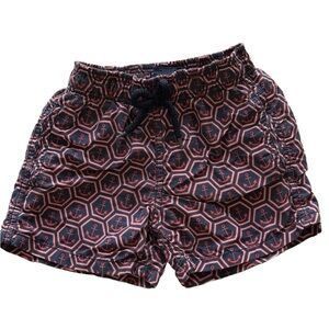 Vilebrequin Navy and Coral Anchor Pattern Men's Athletic Shorts
